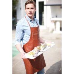 Dutchdeluxes Leather Zipper Apron In Classic Brown -Sous Chef Sales Boutique 0008 dutch deluxes leather zipper apron classic brown lifestyle c1f863f5 1e0d 432b 9085 efaabc6d078b
