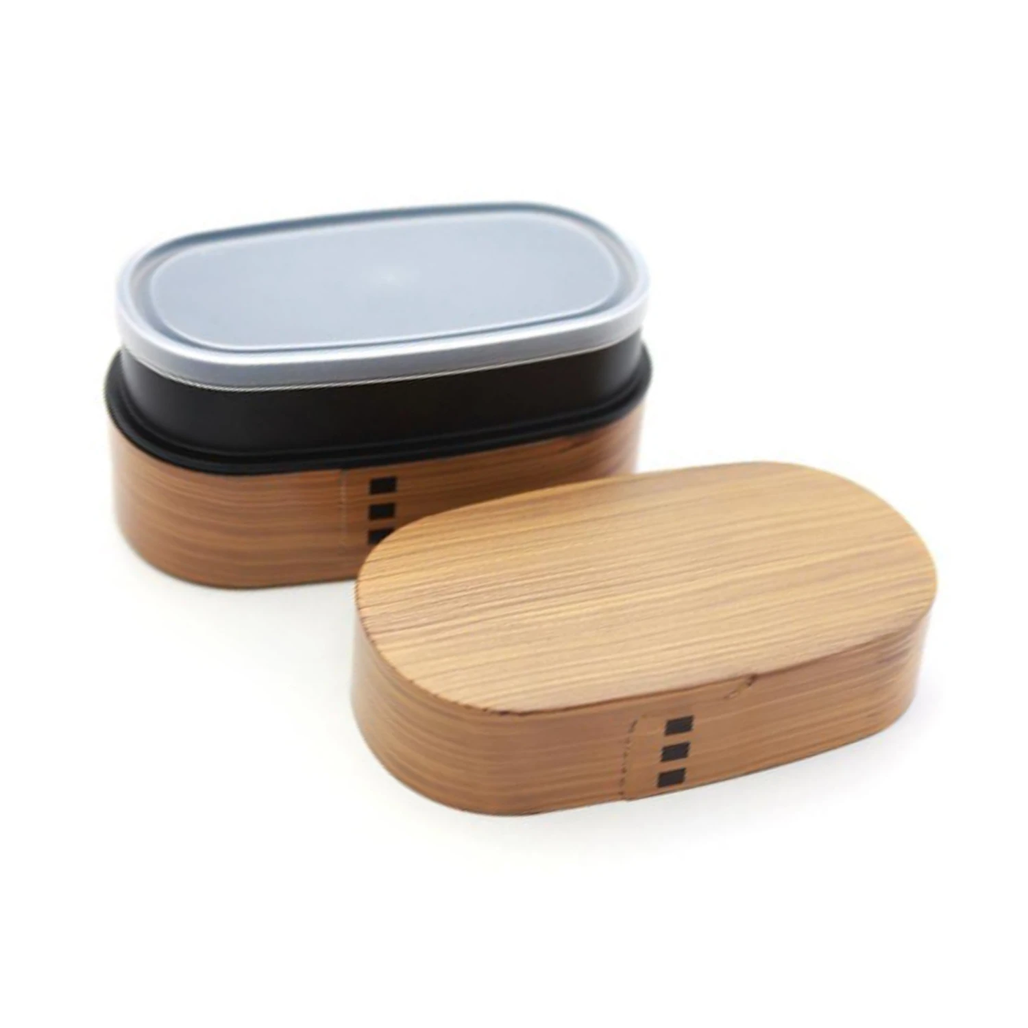 Wood Tone Double Layer Bento Box, 900ml 2 Wood Tone Double Layer Bento Box, 900ml - Image 2