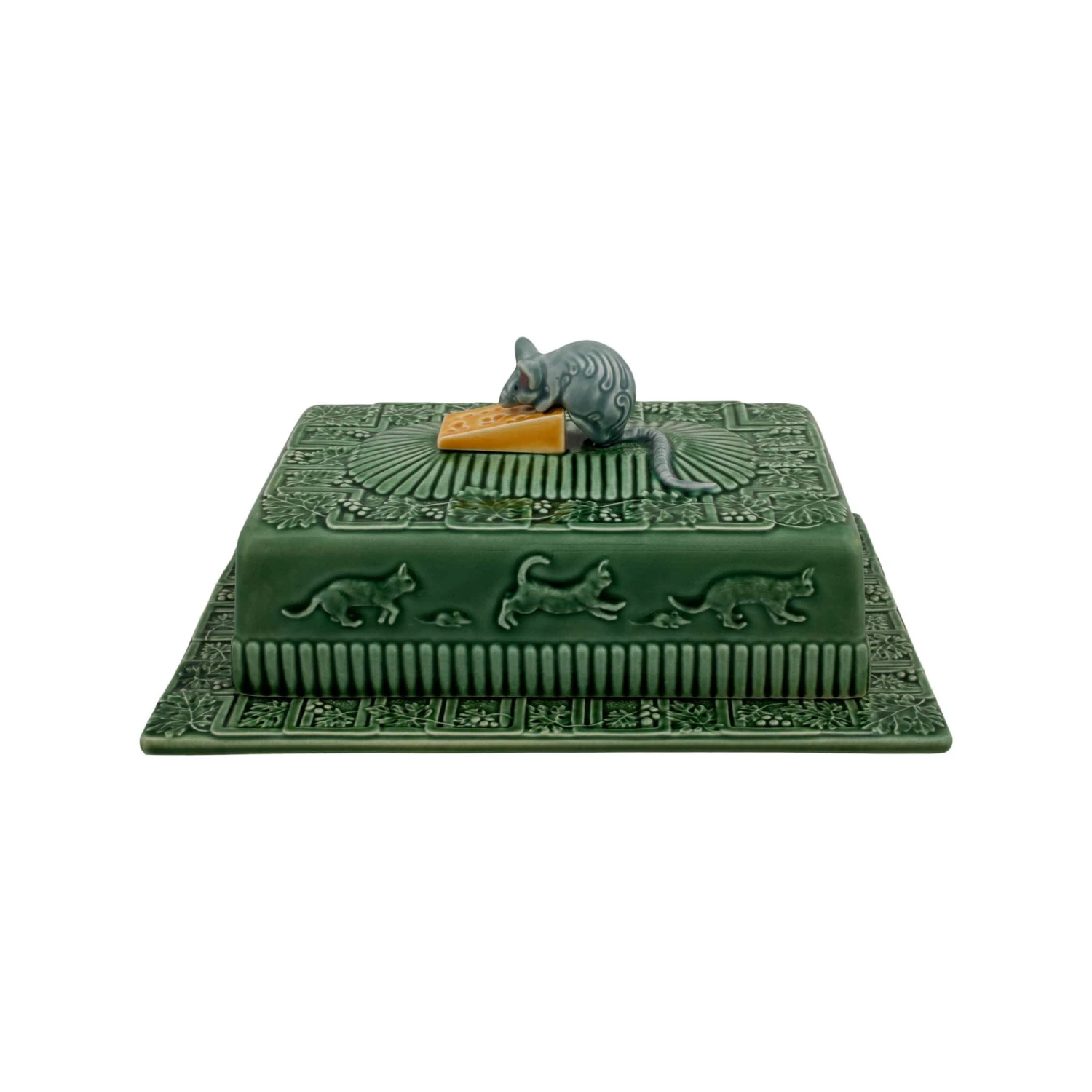 Bordallo Pinheiro Cheese Tray With Mouse And Lid 1 Bordallo Pinheiro Cheese Tray With Mouse And Lid