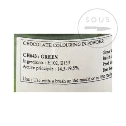 Green Gloss Food Colour For Chocolate 20g -Sous Chef Sales Boutique DE0091 GreenGlossFoodColourForChocolate 1