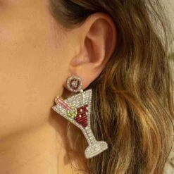 Beaded Martini Earrings -Sous Chef Sales Boutique DJ0002 mydorisearrings 1