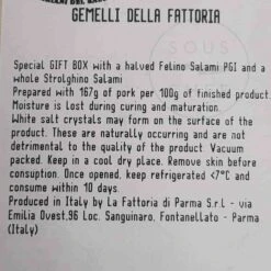 Short Dated La Fattoria Di Parma Salami Felino IGP Gift Set, 500g -Sous Chef Sales Boutique FP0007Ingredients