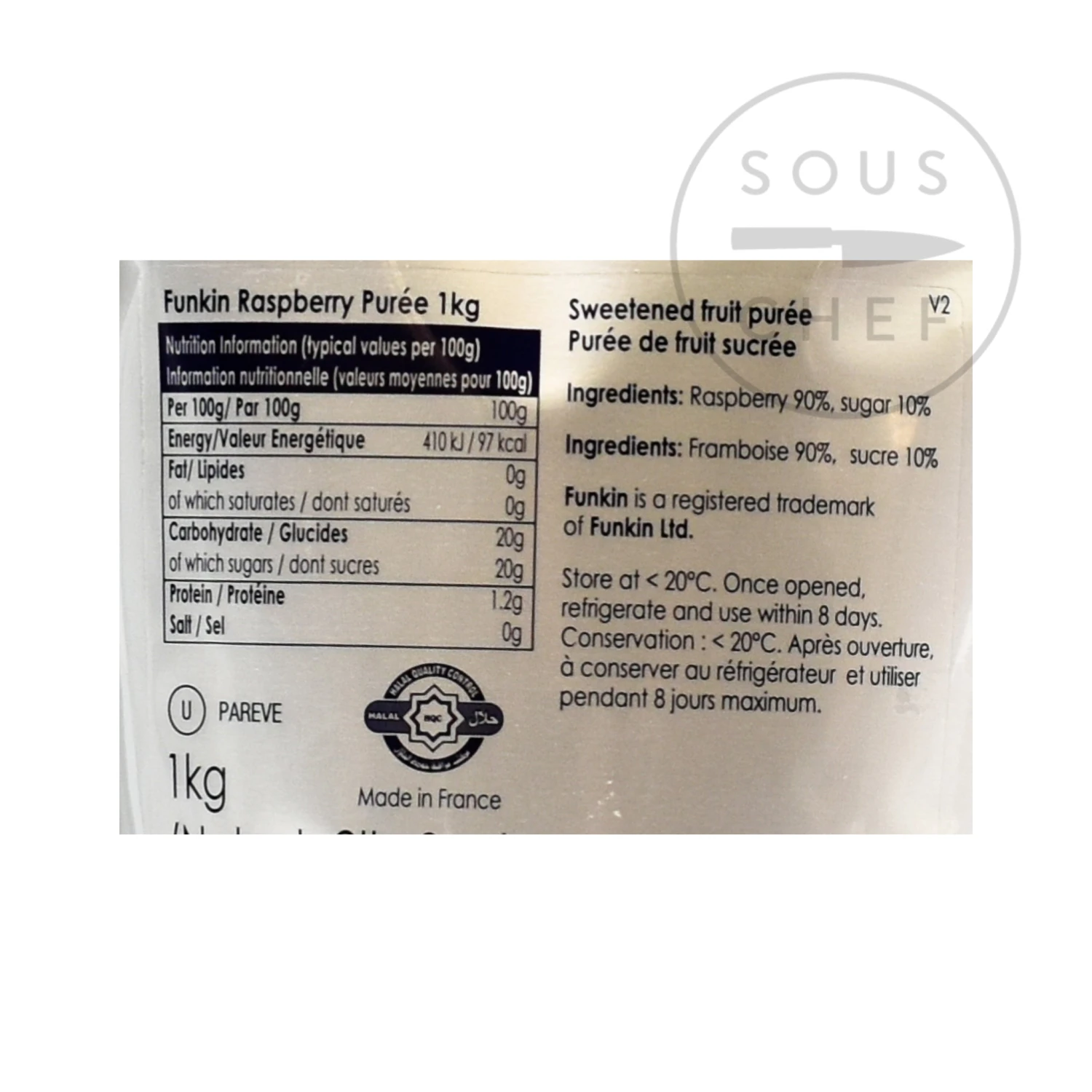 Funkin Raspberry Puree 1kg 2 Funkin Raspberry Puree 1kg - Image 2