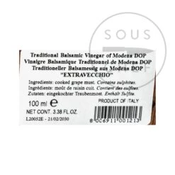 Giuseppe Giusti Balsamic Vinegar Of Modena DOP - Extravecchio 25 Year Aged -Sous Chef Sales Boutique GI0010 GiuseppeGiustiBalsamicVinegarofModenaDOP Extravecchio25YearAged nutrition