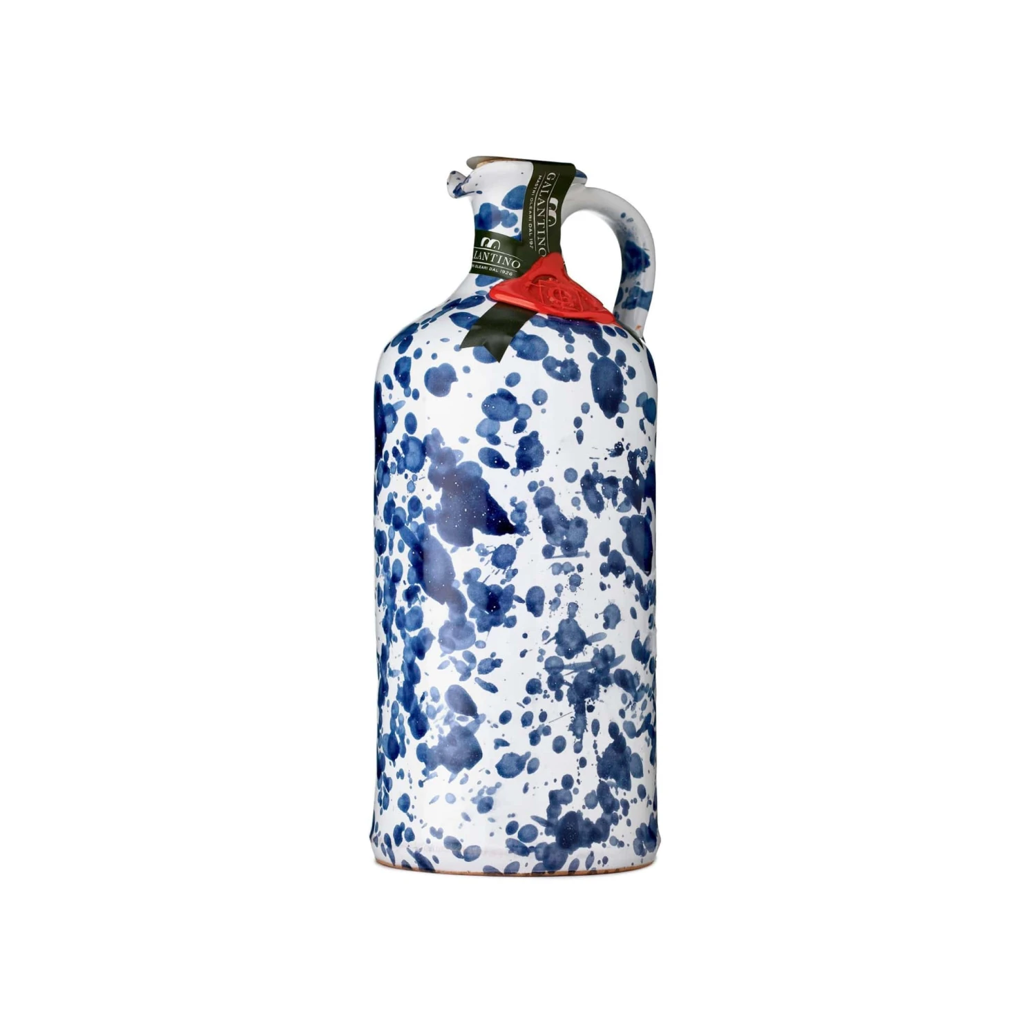 Galantino Puglian Extra Virgin Olive Oil In Blue Splatter Ceramic Bottle 500ml 1 Galantino Puglian Extra Virgin Olive Oil In Blue Splatter Ceramic Bottle 500ml