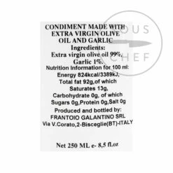 Galantino Puglian Olive Oil With Garlic In Terracotta Bottle 250ml 7 Galantino Puglian Olive Oil With Garlic In Terracotta Bottle 250ml -Sous Chef Sales Boutique GT0012 PuglianOliveOilwithGarlicinTerracottaBottle250ml BoP