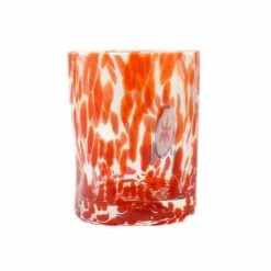 Murano Glass Tumbler, Orange 10 Murano Glass Tumbler, Orange -Sous Chef Sales Boutique IA0004MuranoGlassTumbler Orange ProductFrontLarge 2