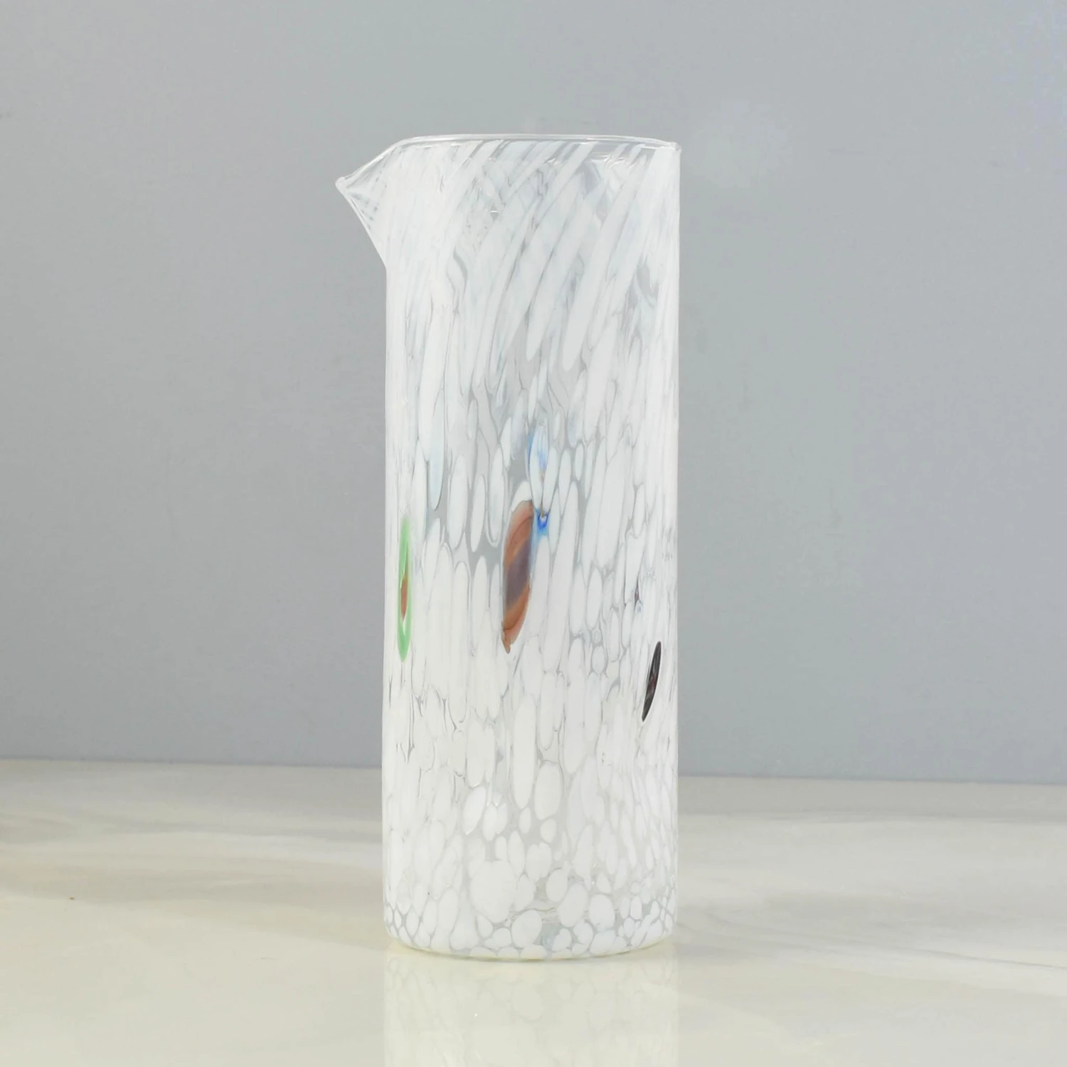 Murano Glass Tall Pitcher, White 2 Murano Glass Tall Pitcher, White - Image 2