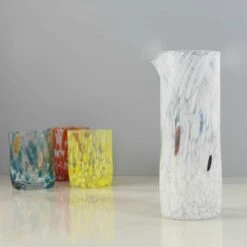 Murano Glass Tall Pitcher, White 9 Murano Glass Tall Pitcher, White -Sous Chef Sales Boutique IA0005MuranoGlassTallPitcher White2