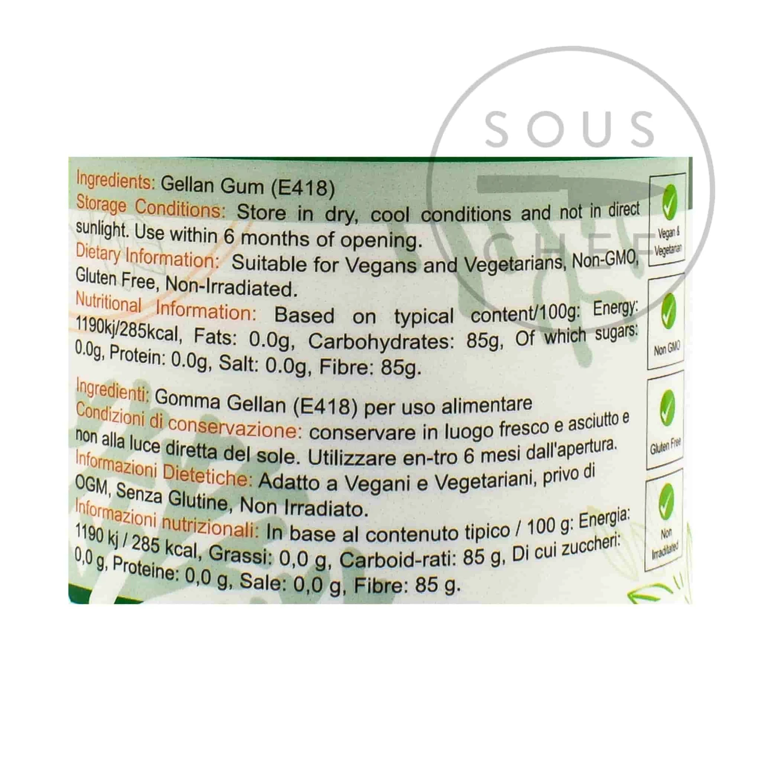 Low Acyl Gellan Gum F 100g 2 Low Acyl Gellan Gum F 100g - Image 2