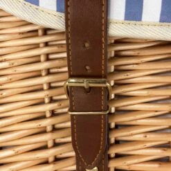 Saint-Malo Blue Striped Picnic Basket With Table, 4 Person -Sous Chef Sales Boutique JD0014Saint MaloBlueStripedPicnicBasketwithTable 4Person2