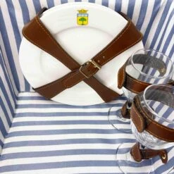 Saint-Malo Blue Striped Picnic Basket With Table, 4 Person -Sous Chef Sales Boutique JD0014Saint MaloBlueStripedPicnicBasketwithTable 4Person3
