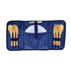 Sac De Plage Riviera Blue Stripe Picnic Tote, 4 Person -Sous Chef Sales Boutique JD0017SacdePlageRivieraBlueStripePicnicTote 4Person2