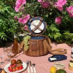 Tuileries Navy Picnic Basket, 2 Person -Sous Chef Sales Boutique JD0018TuileriesNavyPicnicBasket 2PersonLife