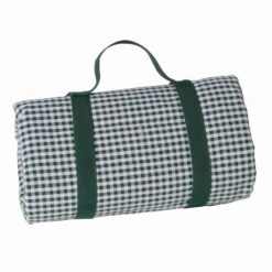 Green Gingham Picnic Blanket
