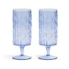 & Klevering Set Of 2 Blue Stemmed Glasses
