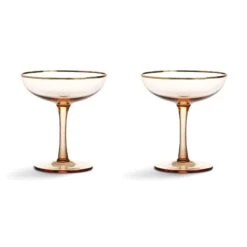 & Klevering Set Of 2 Rose Coupe Glasses