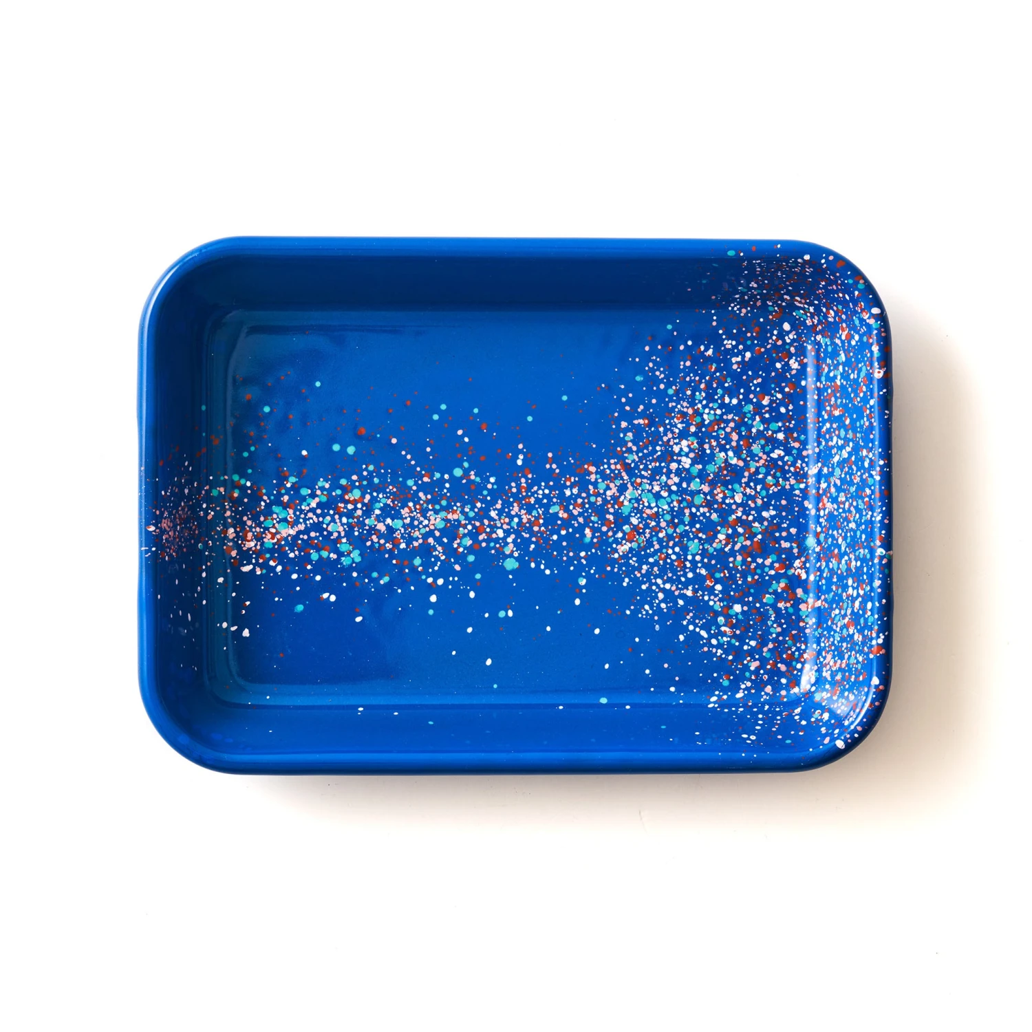 Splatter Fest Enamel Roasting And Serving Dish, Cobalt Blue 1 Splatter Fest Enamel Roasting And Serving Dish, Cobalt Blue