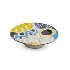 Abstract Enamel Cake Stand, 30cm Dia