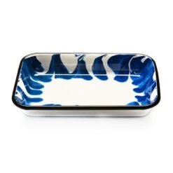 Paintstroke Enamel Roasting & Serving Dish Blue & White
