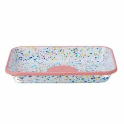 Pink Dot Enamel Roasting & Serving Dish 6 Pink Dot Enamel Roasting & Serving Dish -Sous Chef Sales Boutique KP0083BPinkDotEnamelRoasting ServingDish