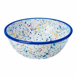 Blue Dot Enamel Salad Bowl 6 Blue Dot Enamel Salad Bowl -Sous Chef Sales Boutique KP0088BBlueDotEnamelSaladBowl