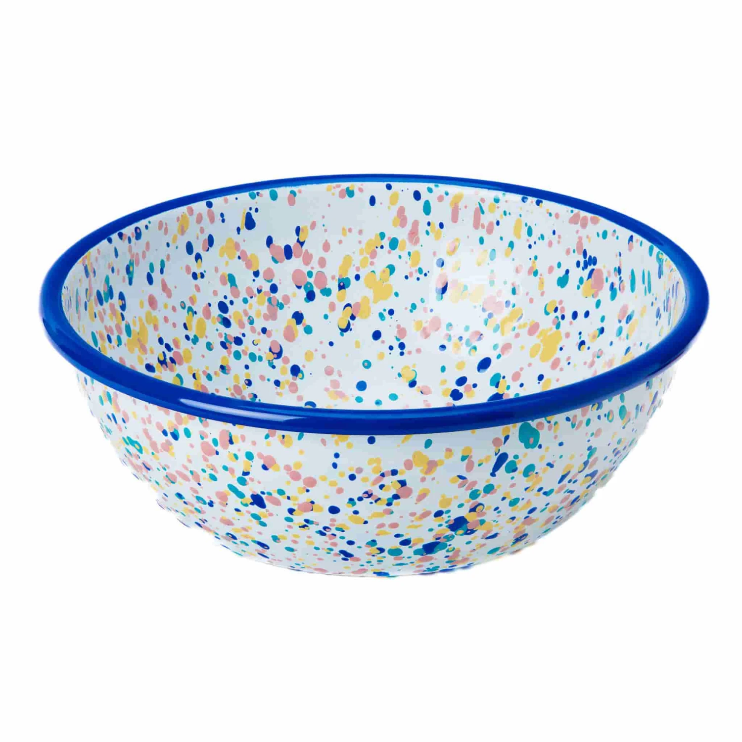 Blue Dot Enamel Salad Bowl 3 Blue Dot Enamel Salad Bowl - Image 3