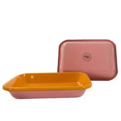 Kapka X Sous Chef Colourblock Enamel Roasting Dish, 21cm, Pink & Yellow -Sous Chef Sales Boutique KP0099