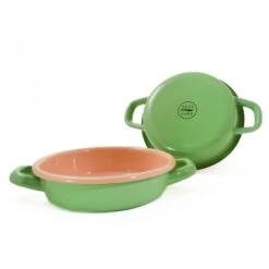 Kapka X Sous Chef Colourblock Enamel Frying Pan, 16cm, Green & Pink -Sous Chef Sales Boutique KP0102