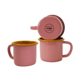 Kapka X Sous Chef Colourblock Enamel Mug, Pink & Yellow -Sous Chef Sales Boutique KP01052