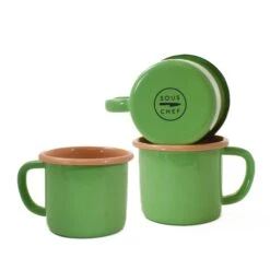 Kapka X Sous Chef Colourblock Enamel Mug, Green & Pink -Sous Chef Sales Boutique KP01062