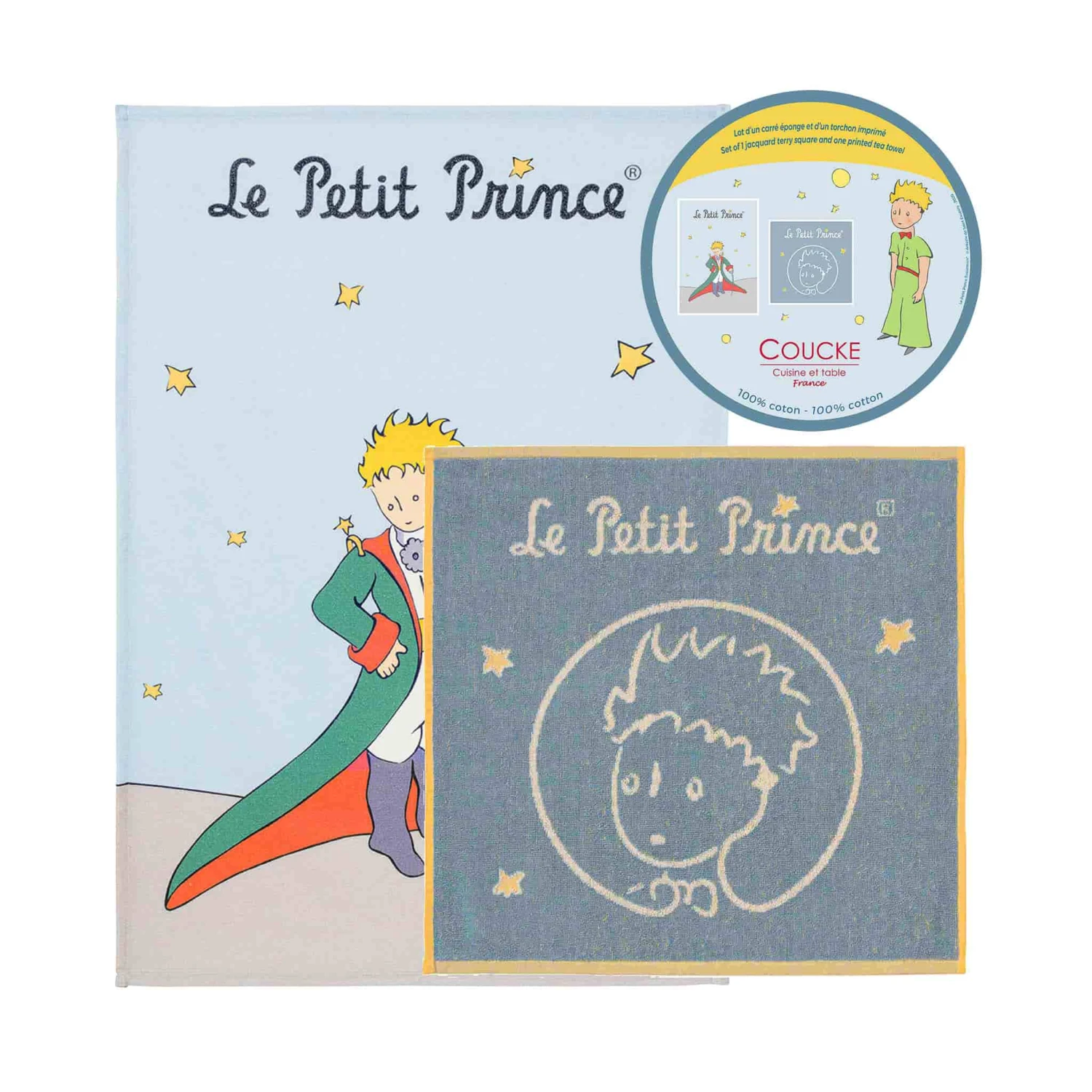 Le Petit Prince Washcloth & Tea Towel With Gift Box 1 Le Petit Prince Washcloth & Tea Towel With Gift Box