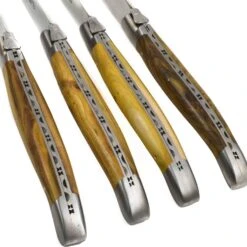 Laguiole En Aubrac Set Of 4 Full Handle Steak Knives, Pistachio Wood -Sous Chef Sales Boutique LR0001LaguioleenAubracSetof4FullHandleSteakKnives PistachioWood3