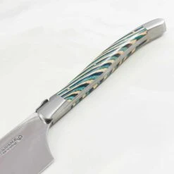 Laguiole En Aubrac Turquoise Hard Cheese Knife, Striped Wood -Sous Chef Sales Boutique LR0037L2