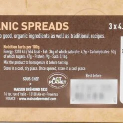 Maison Bremond X Sous Chef Trio Of Organic Cocoa Spreads, 130g -Sous Chef Sales Boutique MA0067MaisonBremondxSousChefTrioofOrganicCocoaSpreads 130gNutritional
