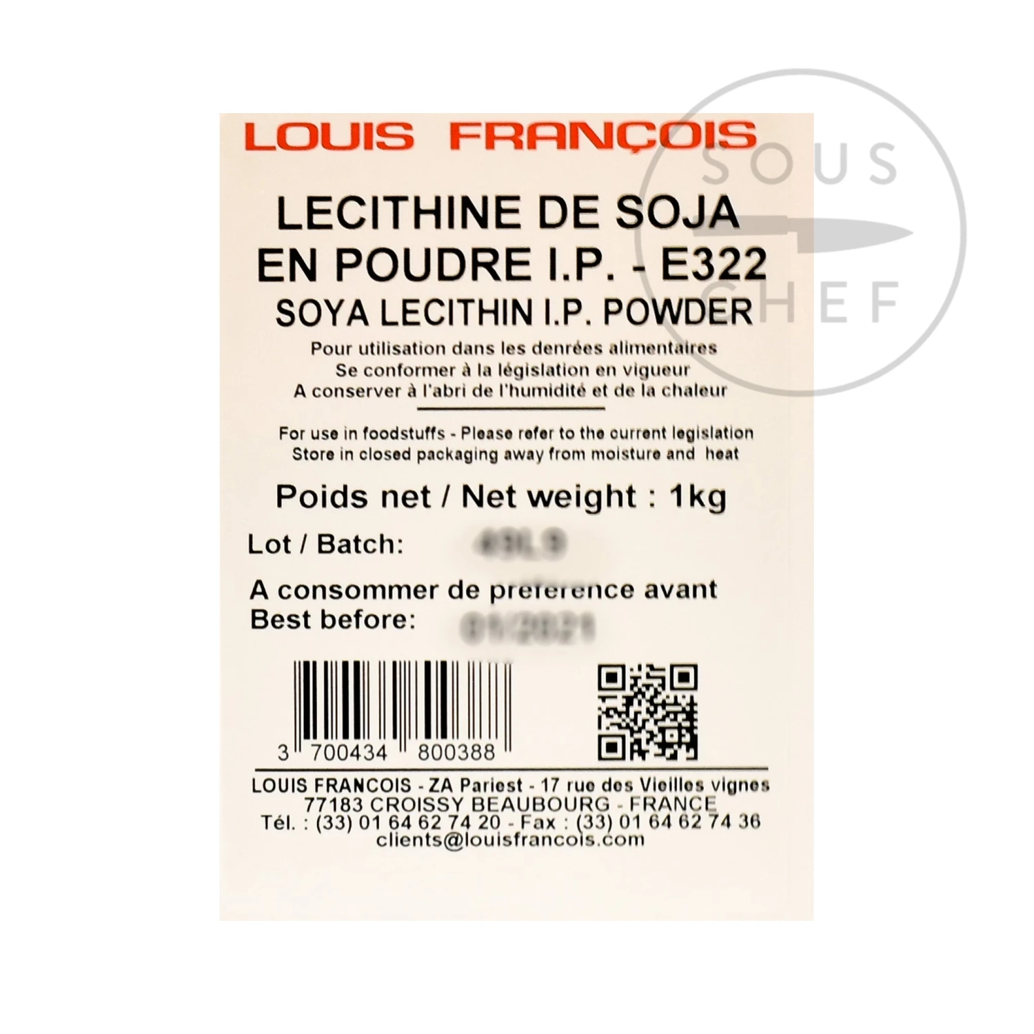 Louis Francois Soy Lecithin Powder, 1kg 3 Louis Francois Soy Lecithin Powder, 1kg - Image 3