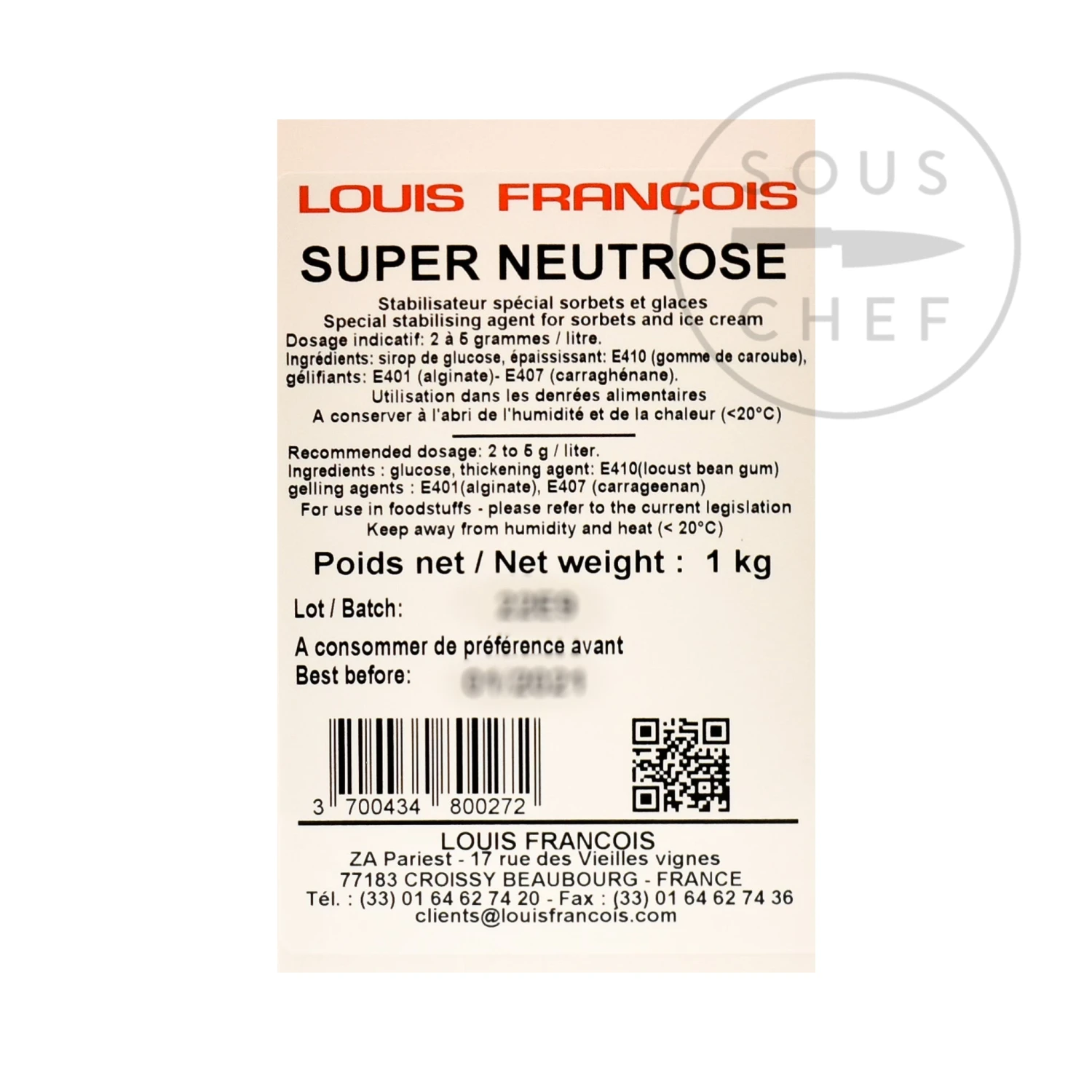 Louis Francois Super Neutrose Gallia 1kg 3 Louis Francois Super Neutrose Gallia 1kg - Image 3