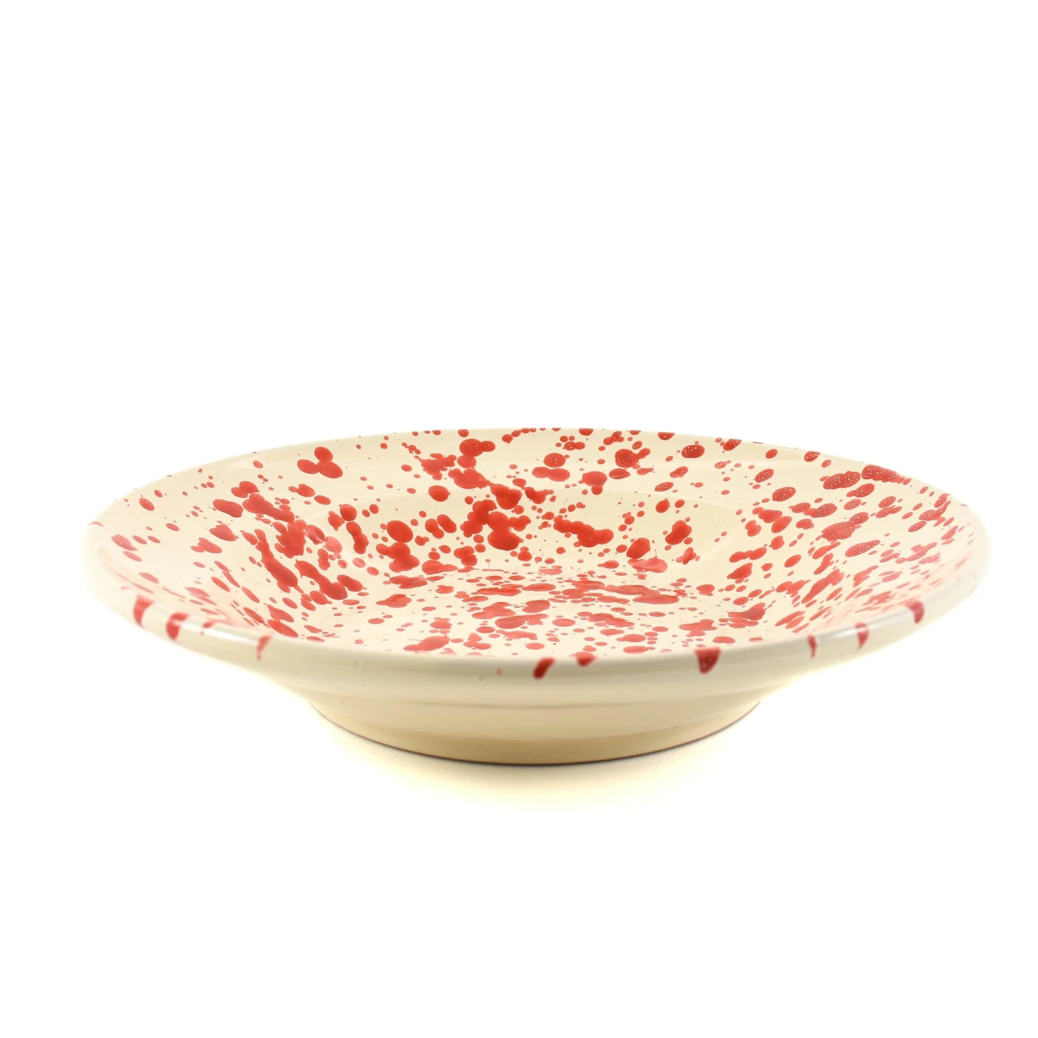 Puglia Red Splatter Pasta Bowl 29cm 1 Puglia Red Splatter Pasta Bowl 29cm