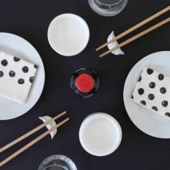 Balvi Chopstick Rest & Soy Sauce Dish Set - Gyoza & Steamer Design -Sous Chef Sales Boutique NG0006ChopstickRest SoySauceDishSet Gyoza SteamerDesignLifestyle