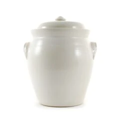 Handmade Stoneware Fermenting Crock In White 4.5 Litre