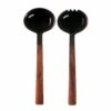 Sarah Petherick Black Horn And Wood Salad Servers Set
