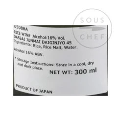 Dassai 45 Sake -Sous Chef Sales Boutique TZ0112 Dassai45Sake nutrition
