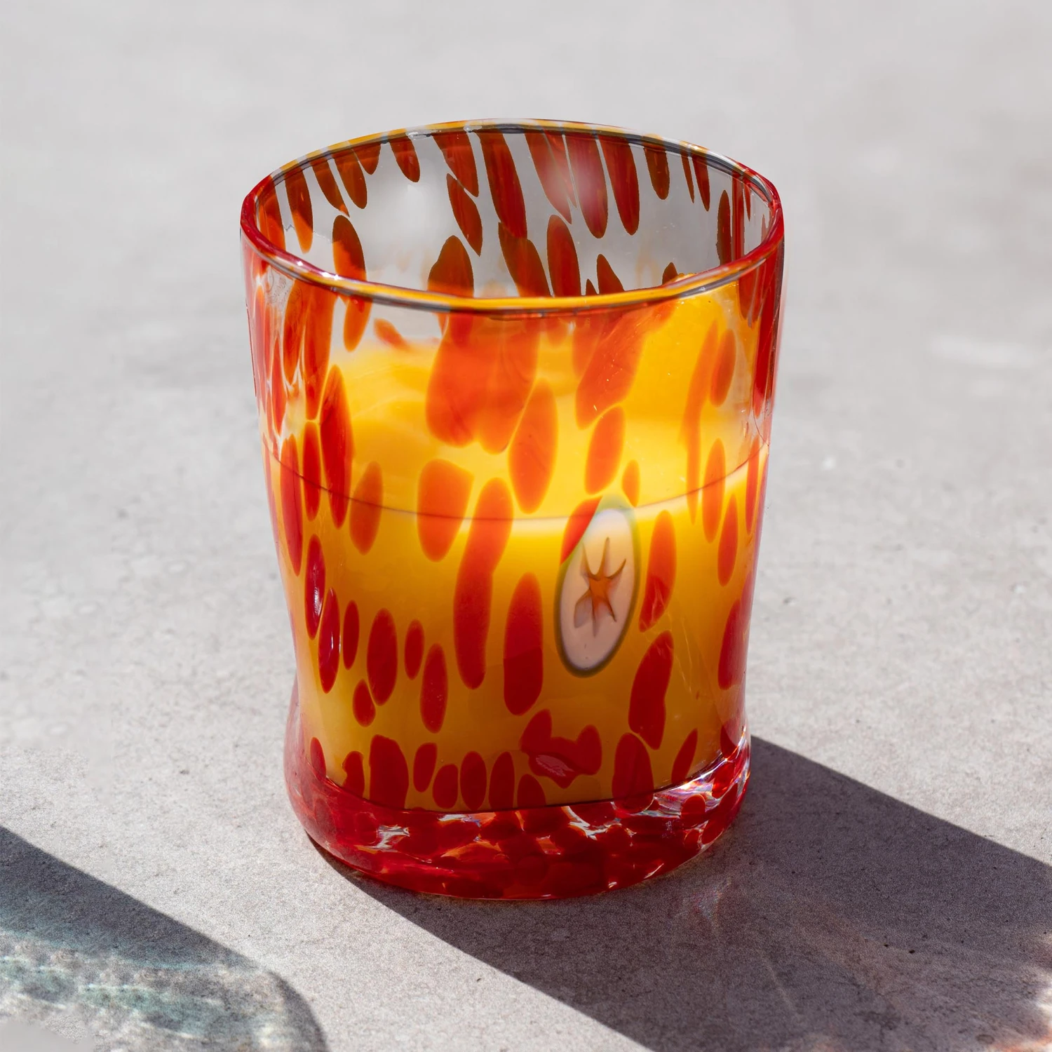 Murano Glass Tumbler, Orange 1 Murano Glass Tumbler, Orange