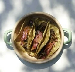 Kapka X Sous Chef Colourblock Enamel Frying Pan, 16cm, Green & Pink -Sous Chef Sales Boutique Untitled 1 0006 dulcedelechegoattacos 21of27 jpg