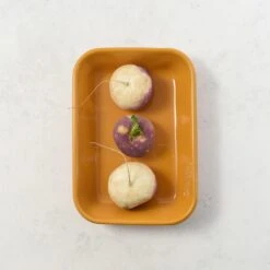 Kapka X Sous Chef Colourblock Enamel Roasting Dish, 21cm, Pink & Yellow