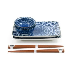 Blue Star Sushi Serving Set -Sous Chef Sales Boutique blue star sushi swerving set side