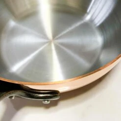 De Buyer Prima Matera Induction-Compatible Copper Saucepan -Sous Chef Sales Boutique close up pan thickness