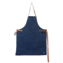 Dutchdeluxes Canvas BBQ Apron In Dark Blue