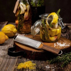 Master Series Walnut Microplane Zester 7 Master Series Walnut Microplane Zester -Sous Chef Sales Boutique microplane gourmet zester lifestyle