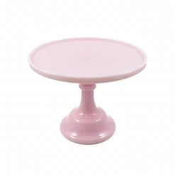 Mosser Glass Pink Milk Glass Cake Stand 10"